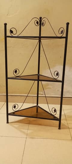 iron frame with mirror , corner stand