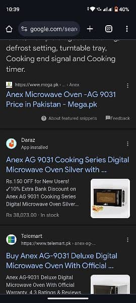 Anex microwave oven 2 in 1 with grill vip condition 3