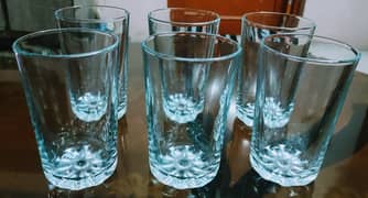 Pack of 6 Crystal Water Glasses Clear Glass Set