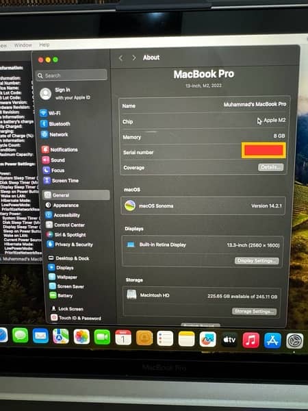 MacBook Pro M2 2022 touchbar 0