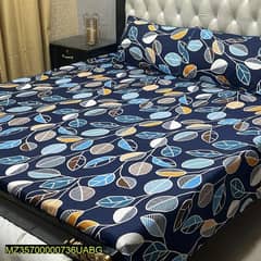 crystal cotton printed double bedsheet 3 pcs
