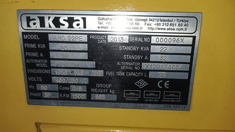 Perkins 22kva aksa power generator in good condition for sale 7