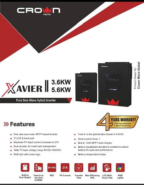 Crown Xavier II 5.6KW Hybrid inverter Cash on Delivery 5