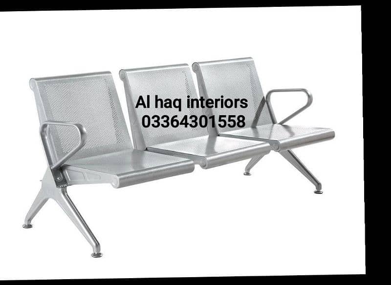 Steel Bench Visitor Chair / 3 Seater Visitor Chair / Imported 1