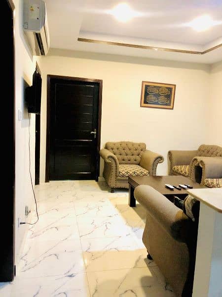 E-11 Save sequre Daily basis 1bed Flat fully furnished available rent 1