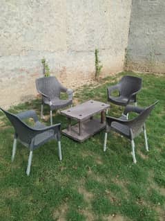 plastic chairs and garden chairs set