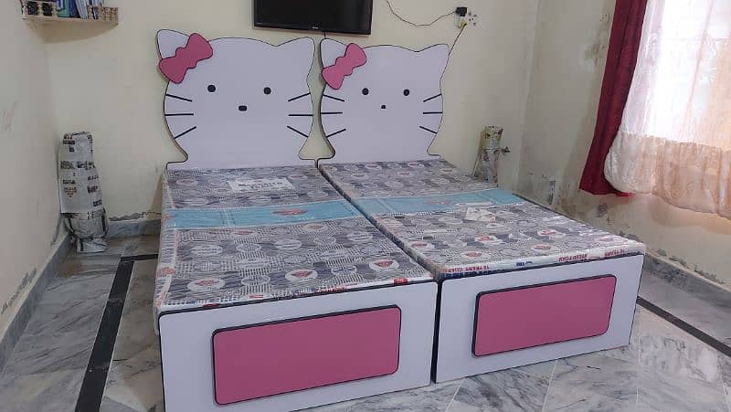 Kid's Bed with Mattress Dressing table and Cupboard For Sale 0