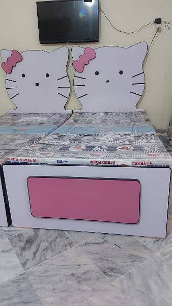 Kid's Bed with Mattress Dressing table and Cupboard For Sale 1