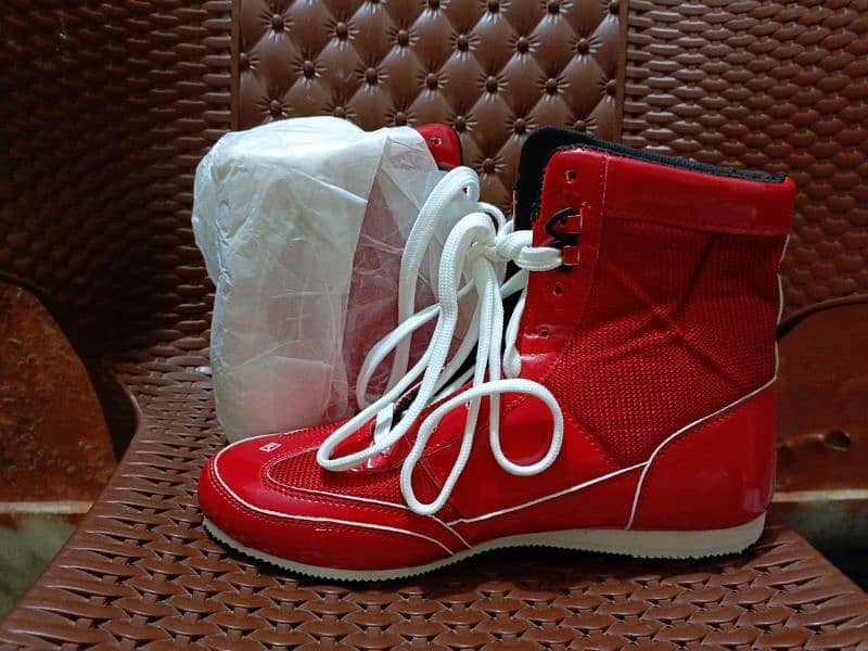 Boxing red long ring shoes 1