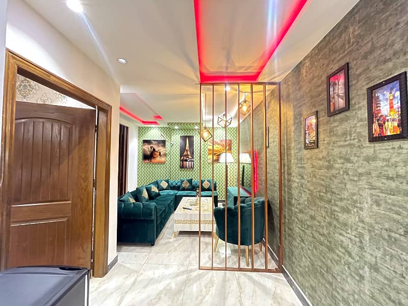 1 Bedroom VIP Full furnish flat per day available in Bahria town Lahore 4