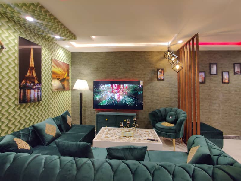 1 Bedroom VIP Full furnish flat per day available in Bahria town Lahore 9