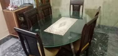 Sheesham wood 6 chairs dinning table