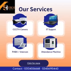CCTV, Computer, time attendance machine, PABX service and installation