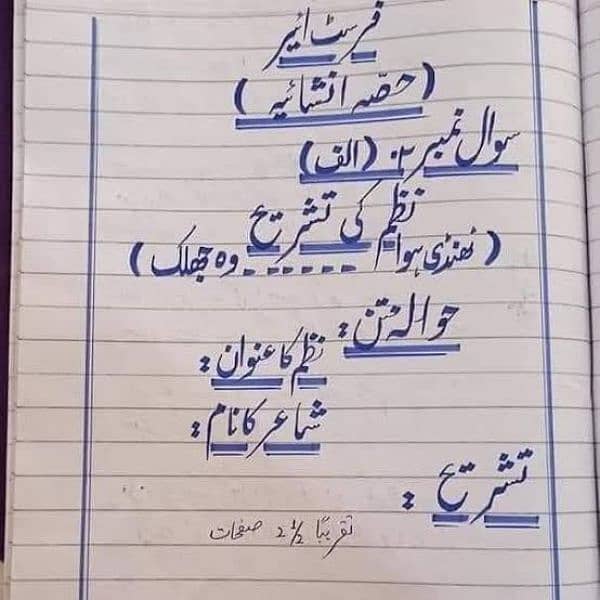 Urdu Writing Assignment 3