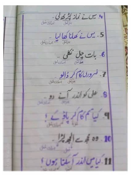 Urdu Writing Assignment 9