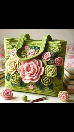Handy craft made hand bag for women  made by pure wool
