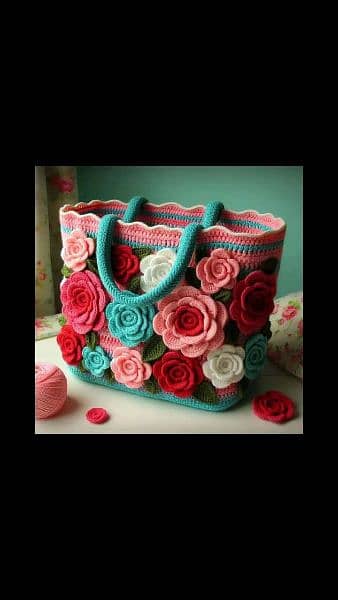 Handy craft made hand bag for women  made by pure wool 1