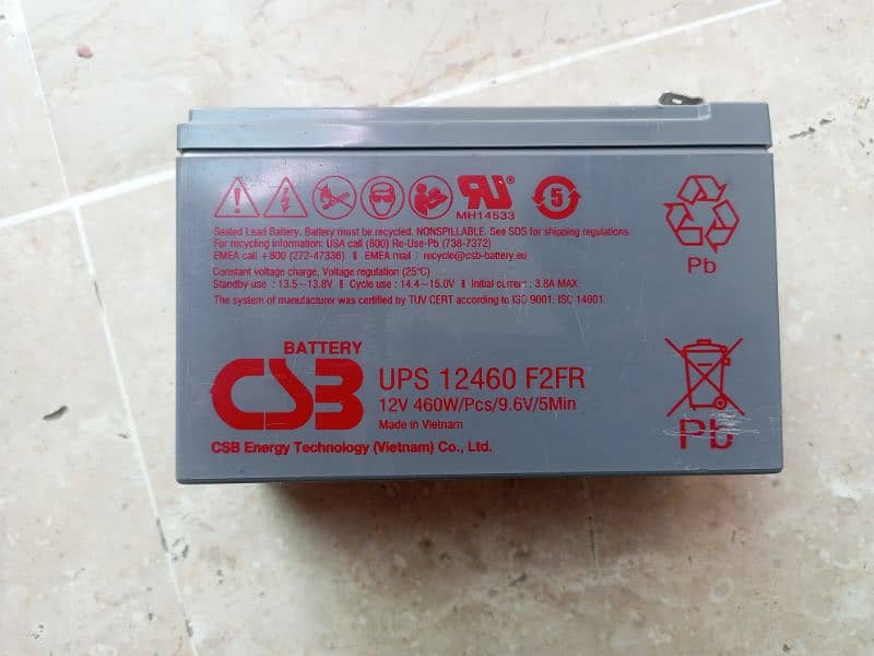 CSB Dry Battery 12V 9.6AMP  Made in Vietnam 1
