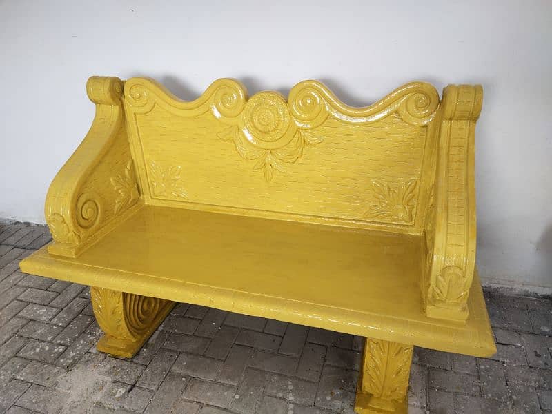 HAND CARVED OUTDOOR CEMENTED BENCH FOR GARDEN-Elegant Outdoor seating 1