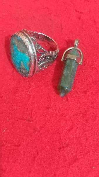 chandi Rong With Feroza stone and a stone locket 1