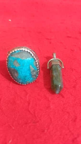 chandi Rong With Feroza stone and a stone locket 2