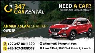 Rent a Car / Car Rental Services in Karachi To All Over Pakistan