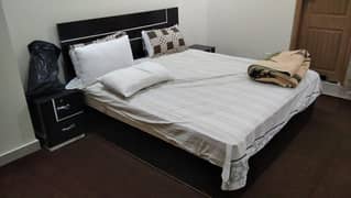 Used King Size Bed with Side Tables for Sale in Gulberg Islamabad