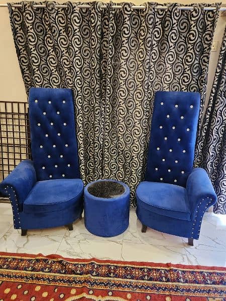 new sofa set navy blue colour in new condition 0