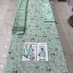 3 PC lawn fabrics unstitched suit available at lpw price