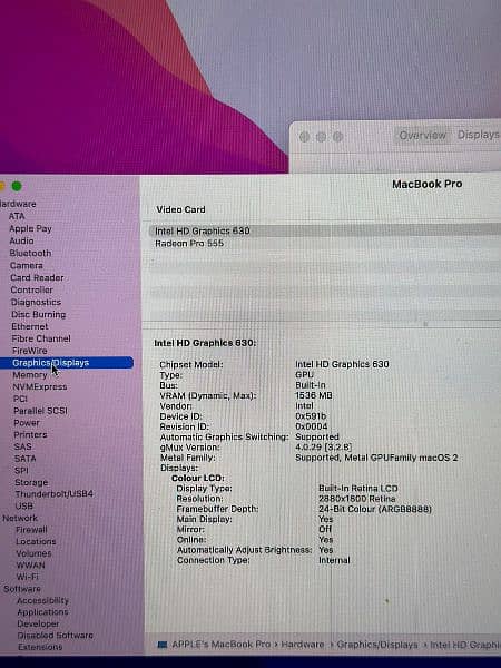 MacBook Pro/Core i-7/ Made 2017 / 15inch/ 16-256 5