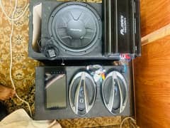 car music system  lcd woofers and speakers and amp