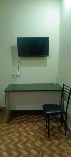 Furnished Room with AC Attach Bath LED electric gezer Bed sofa real picture attach free internet water car parking available if space available