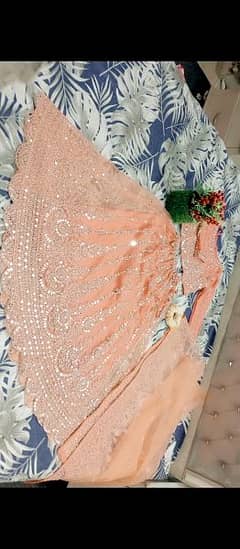 Mirror embroided Kurti lahenga with embroided dupatta in Indian style