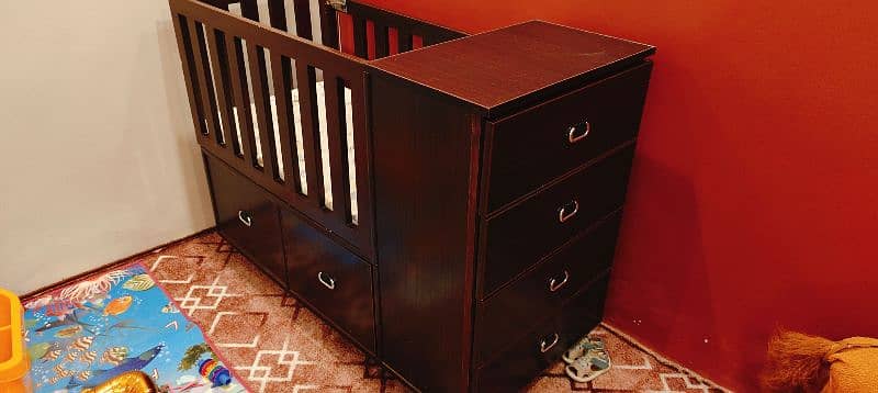 Self made Pure wood baby cot with draws 0