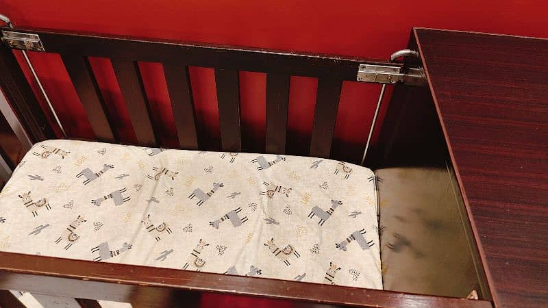 Self made Pure wood baby cot with draws 5