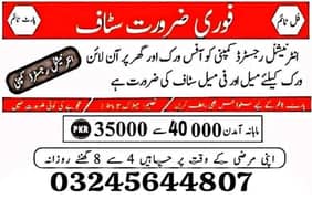 Male And Female Required For Office Base And Home Base Online Work
