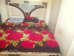 Double bed set with mattress side tables and crown