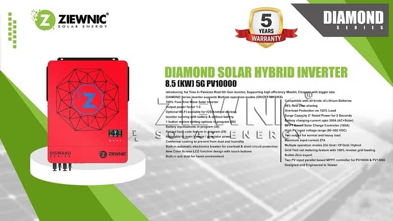 Ziewnic Diamond Series Solar Hybrid Inverter 5
