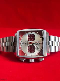 TAG HEUER MONACO CHRONOGRAPH SILVER RED DIAL