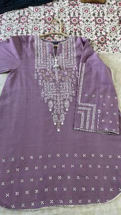 embroided purple color ready to wear shirt