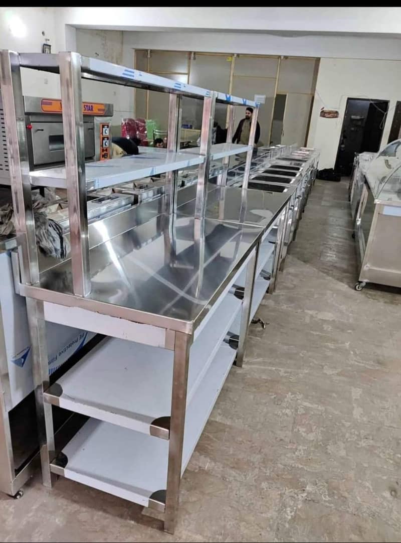 Pizza oven/fryer hotplate/pizza making table/ pizza prepation table 7