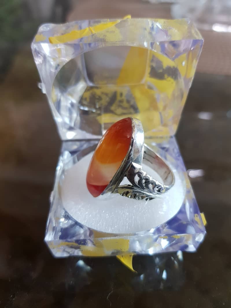 Sulemani aqeeq silver chandi ring for sale 0