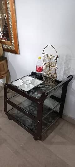 Wooden Tea Trolley for sale in lahore