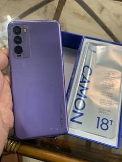 tecno camon 18t with box and charger 10/10 condition