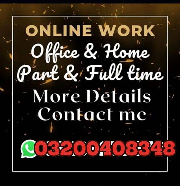 Online jobs are available contact me on Whatsapp 03200408348 3
