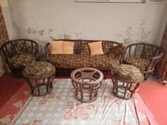 wooden sofa set with small table