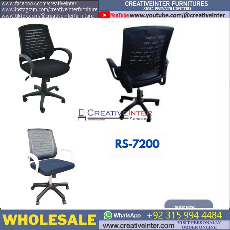 Office Gaming Chair Ergonomic study desk Mesh Revolving home table CEO 4