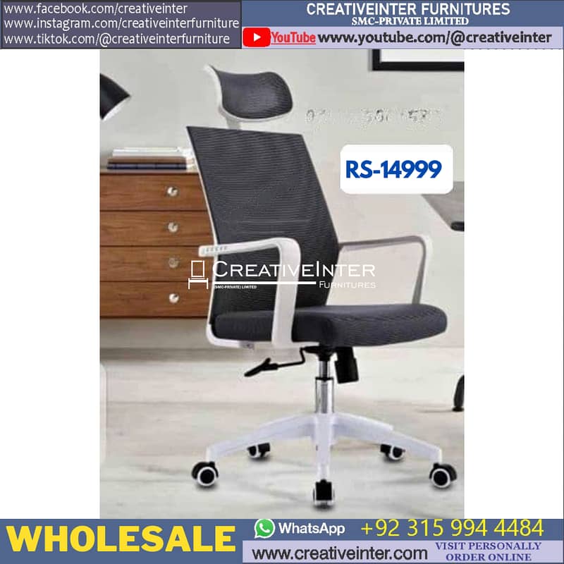 Office Gaming Chair Ergonomic study desk Mesh Revolving home table CEO 5