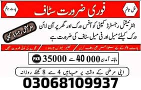 Full time part time job available male female staff required