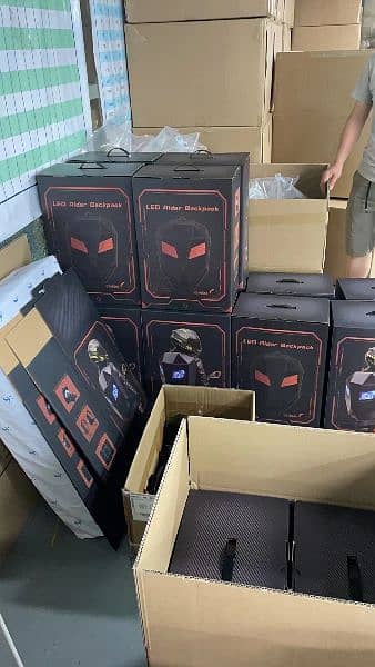 LED ANIMATED RIDER BACKPACK Helmet Bag 3